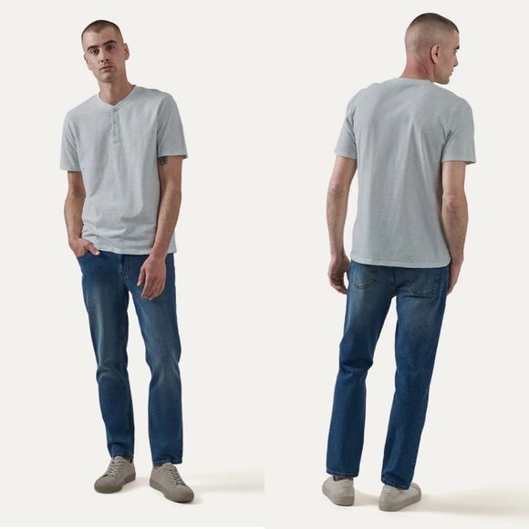 Vintage Style Henley T-Shirt (Mint) *NEW* - Picture 6 of 9